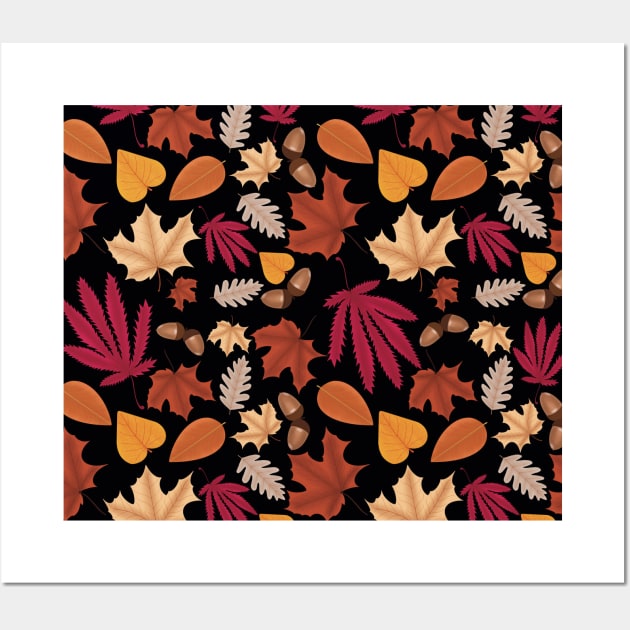 Autumn leaves design Wall Art by milica_store